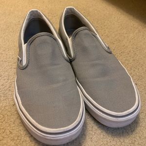 women’s vans slip on shoes grey size 9.5